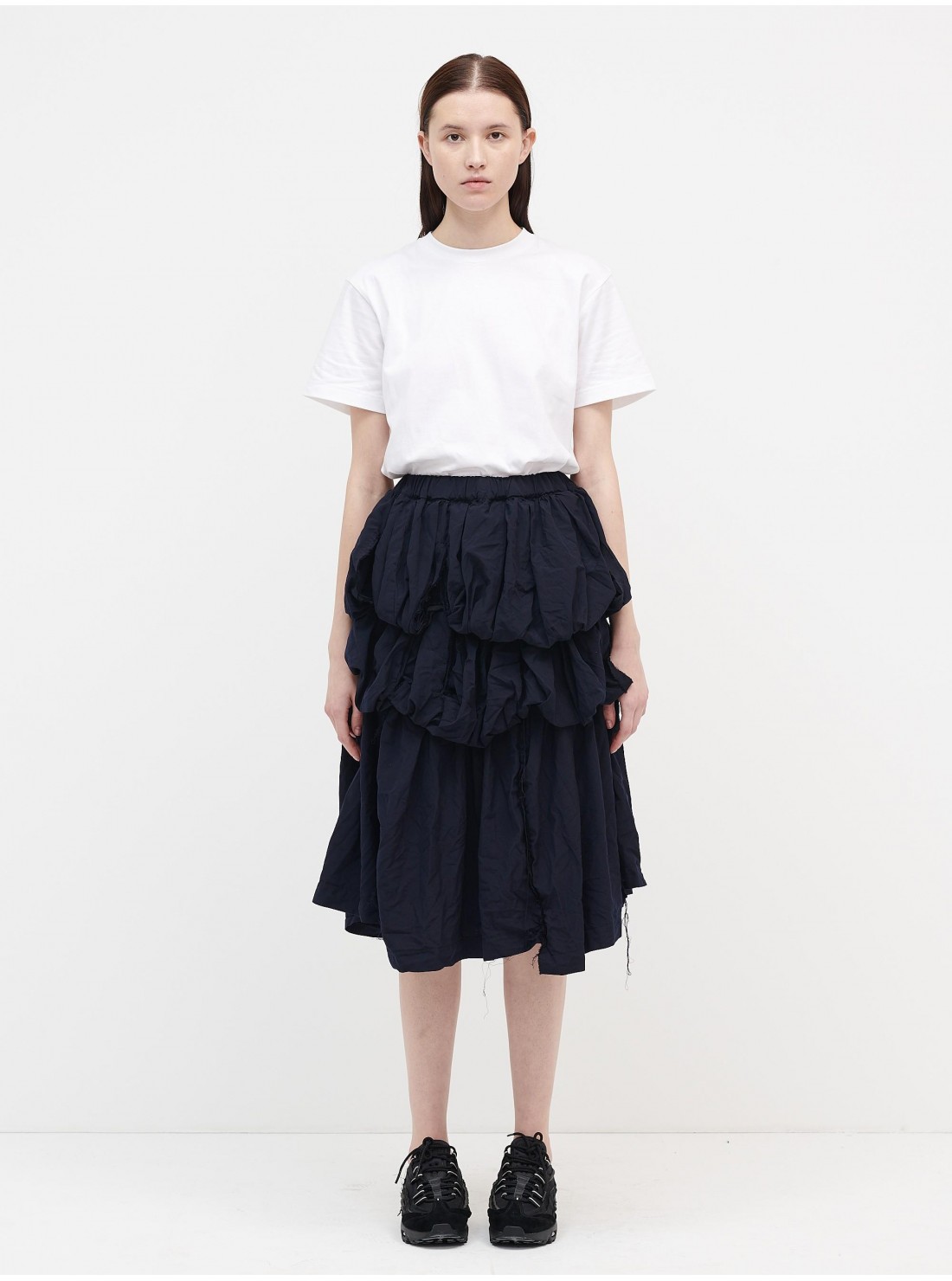 SAMPLE - Smocked Waist Skirt - White Embroidery – BURU