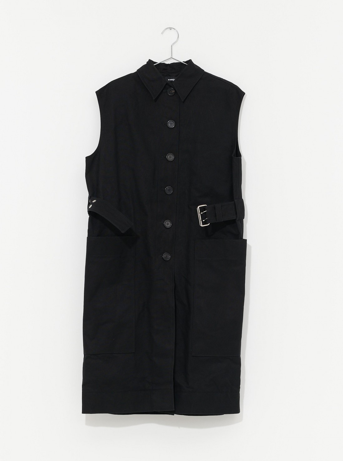 Black sleeveless duster vest online