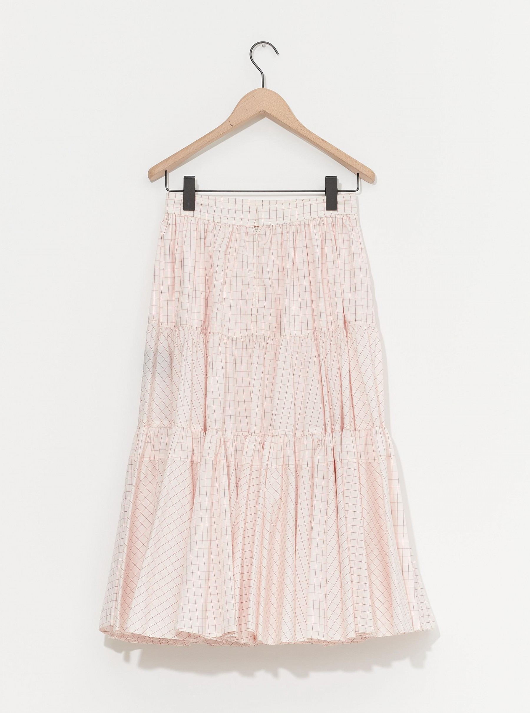 Pleated silk skirt