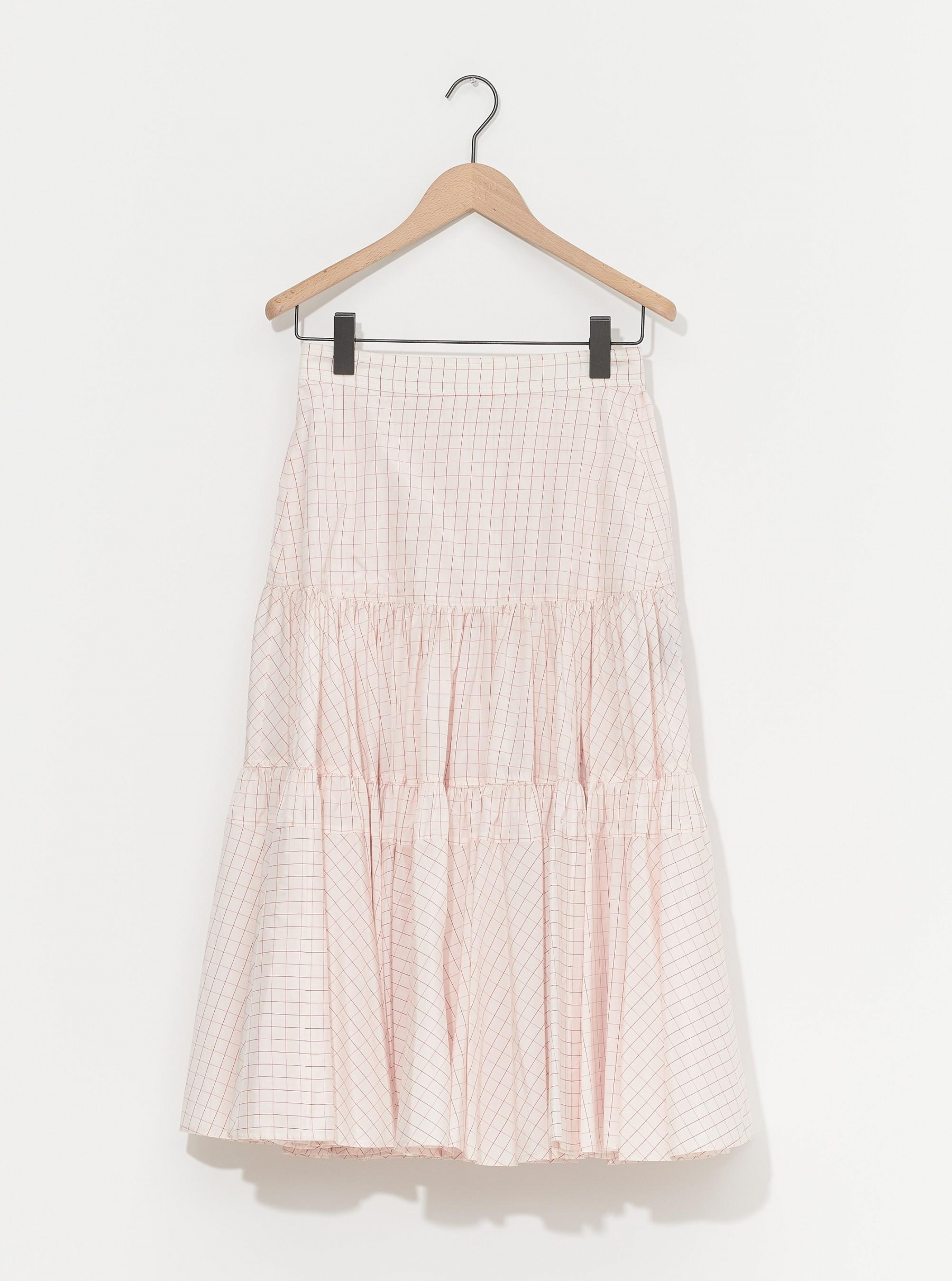 Pleated silk skirt