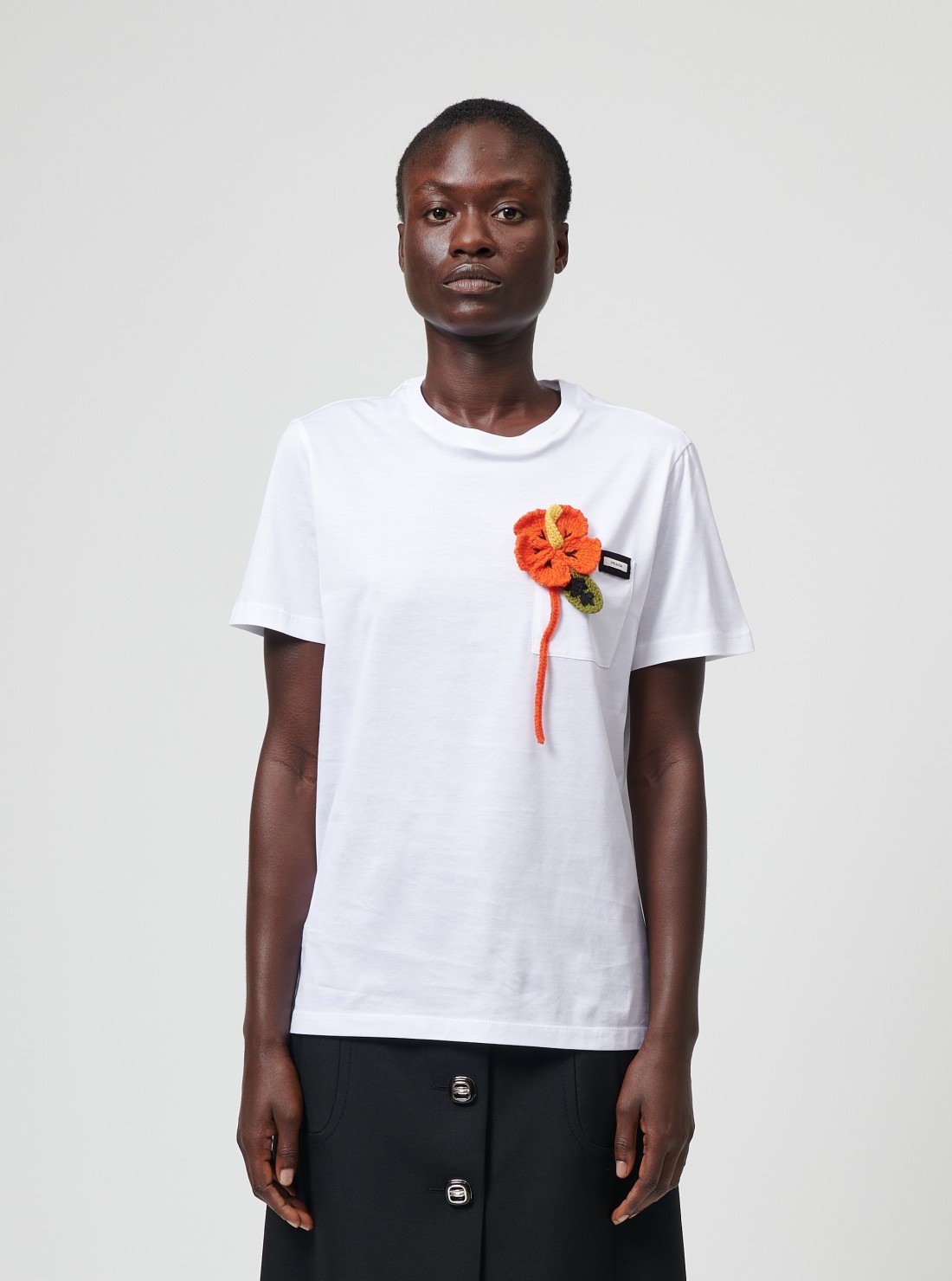 Ibiscus embroidered t-shirt