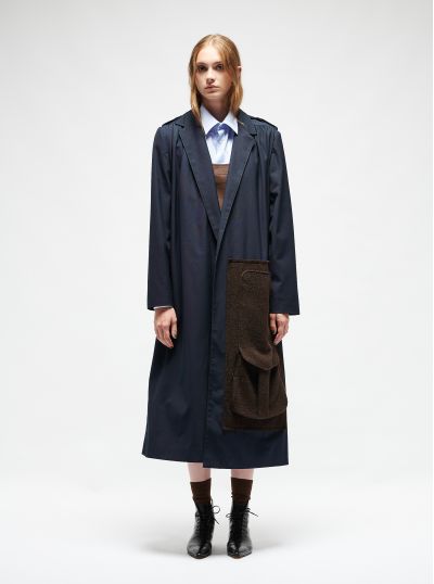 Cotton gabardine trench coat