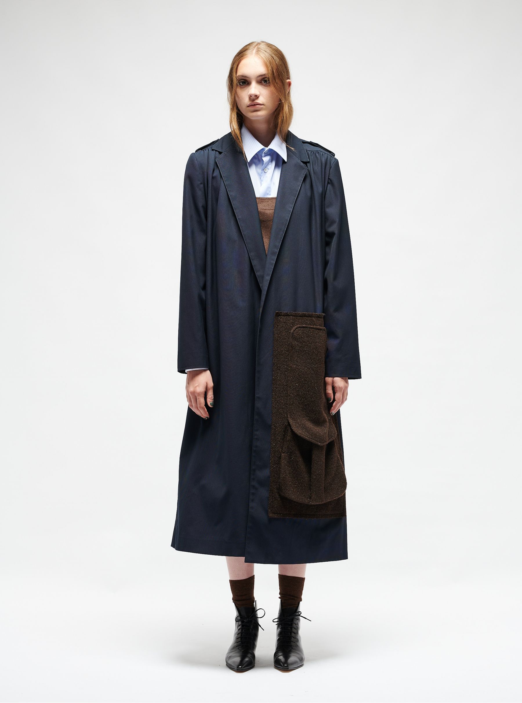 Cotton gabardine trench coat