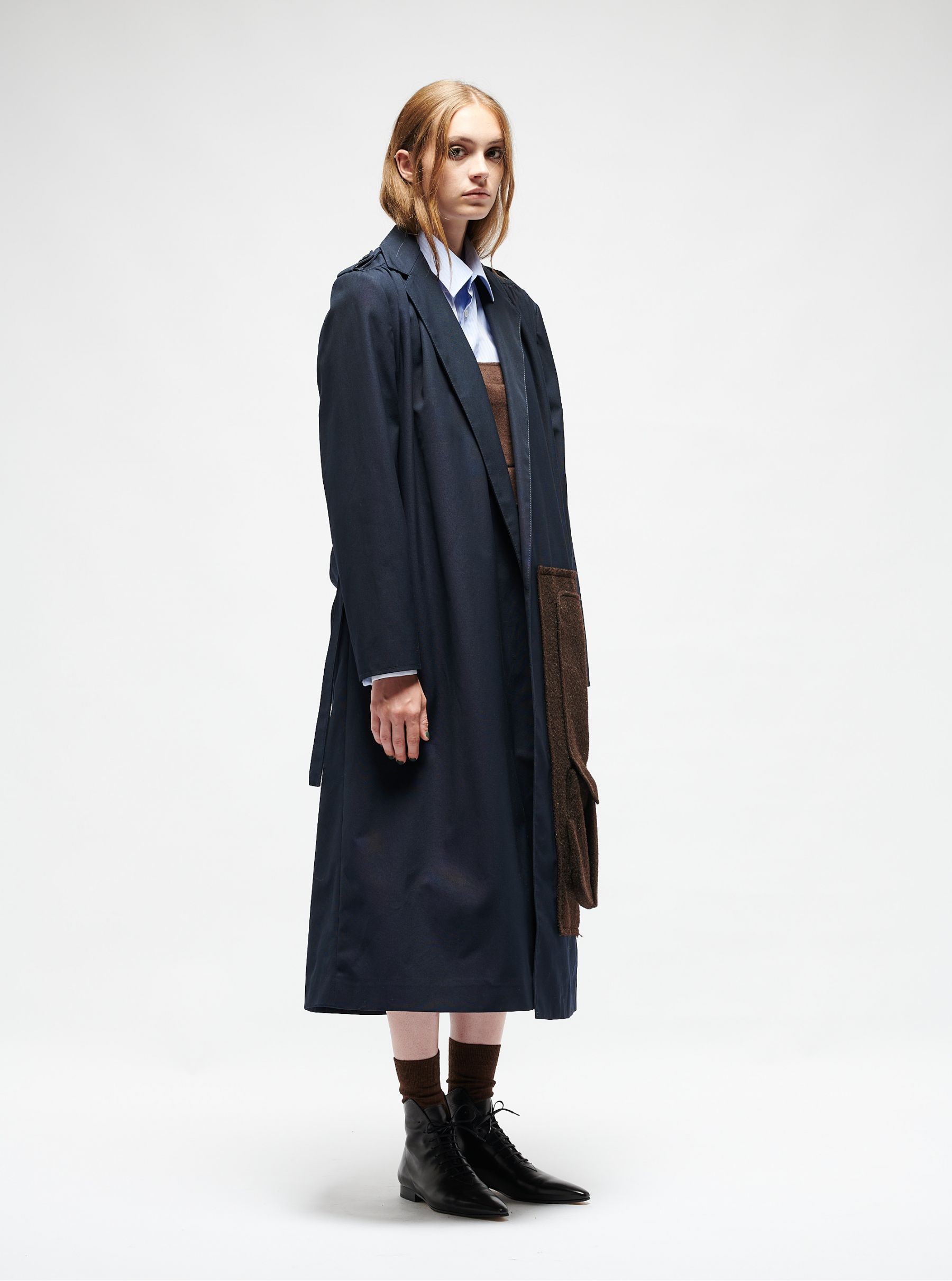 Cotton gabardine trench coat