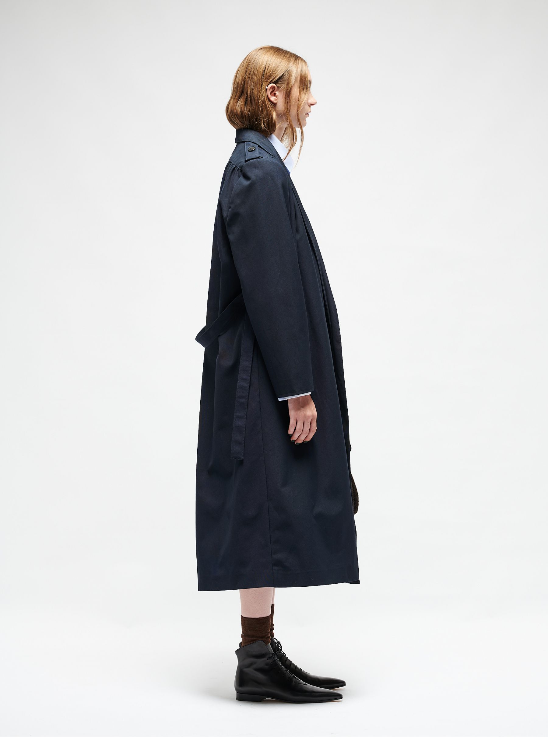 Cotton gabardine trench coat