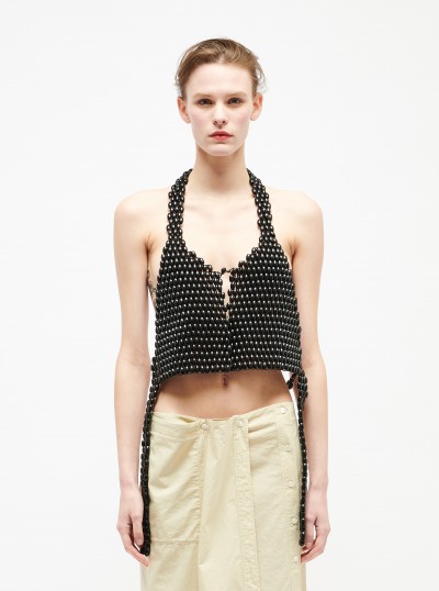 Gilet en perles de bois