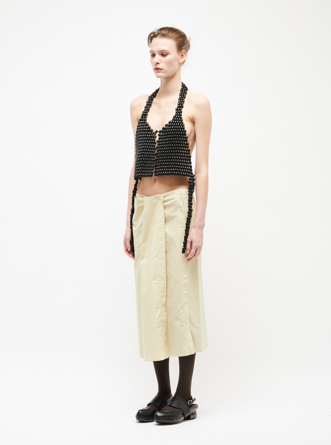 Gilet en perles de bois