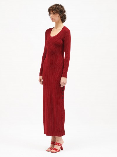 LONG SHINY RIBBED DRESS 2