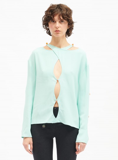 Blouse Keyhole Gem 2