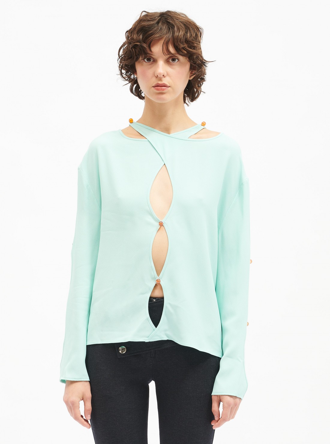 Keyhole Gem Blouse