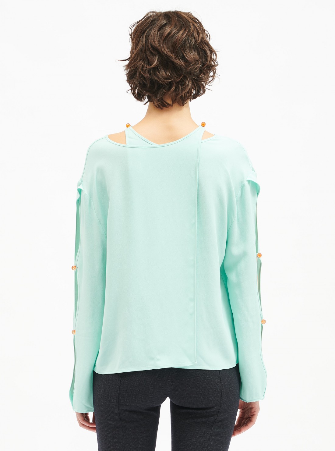 Blouse Keyhole Gem