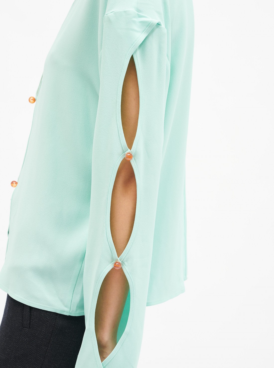 Blouse Keyhole Gem