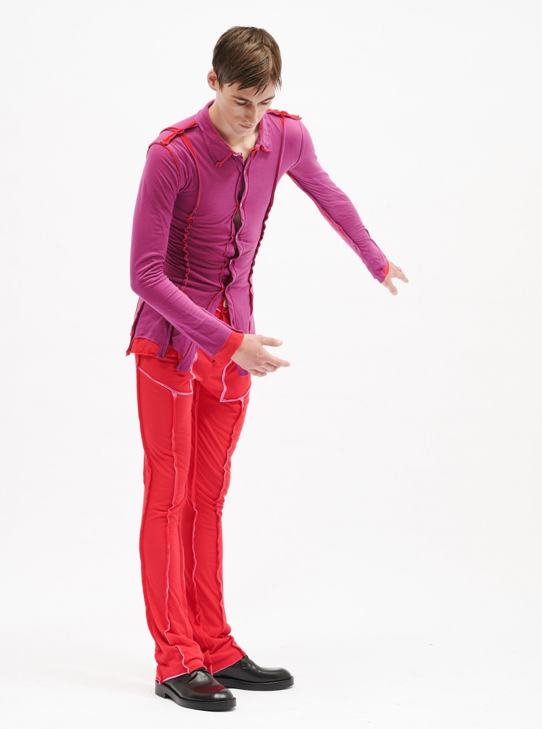 Edward Cuming Purple Cutout Shirt