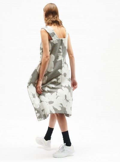 Wool tweed printed dress