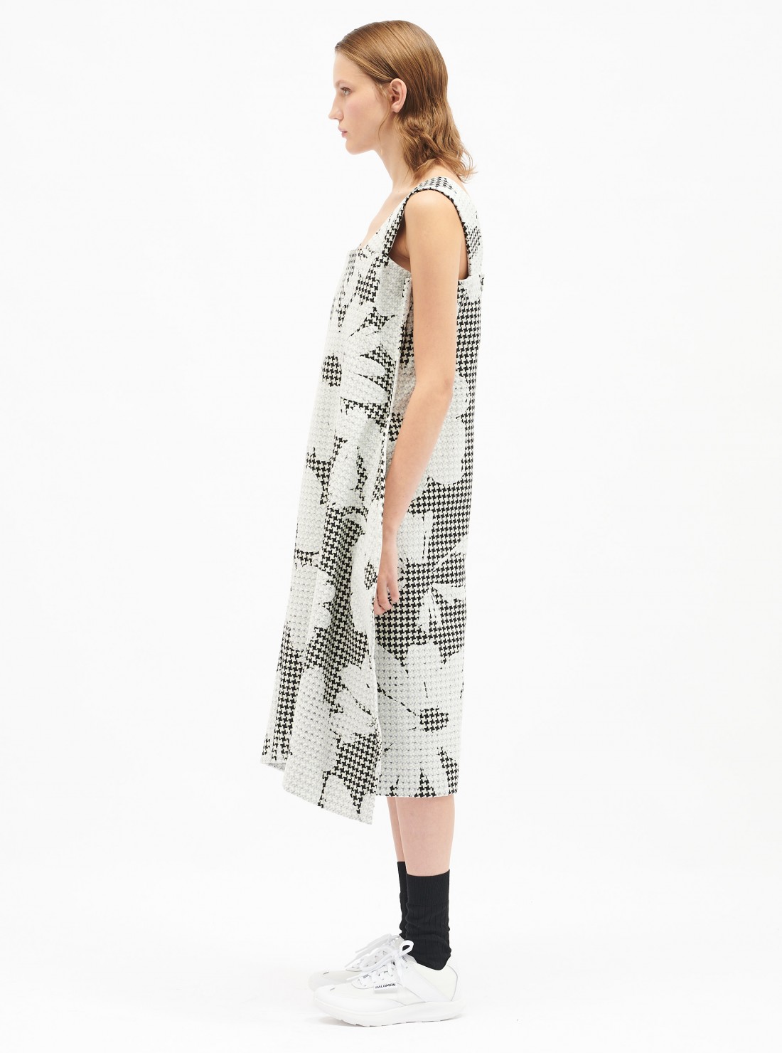 Wool tweed printed dress