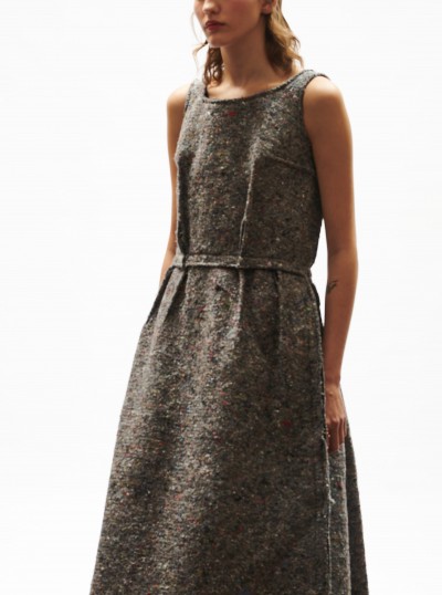 Gray Nep Midi Dress
