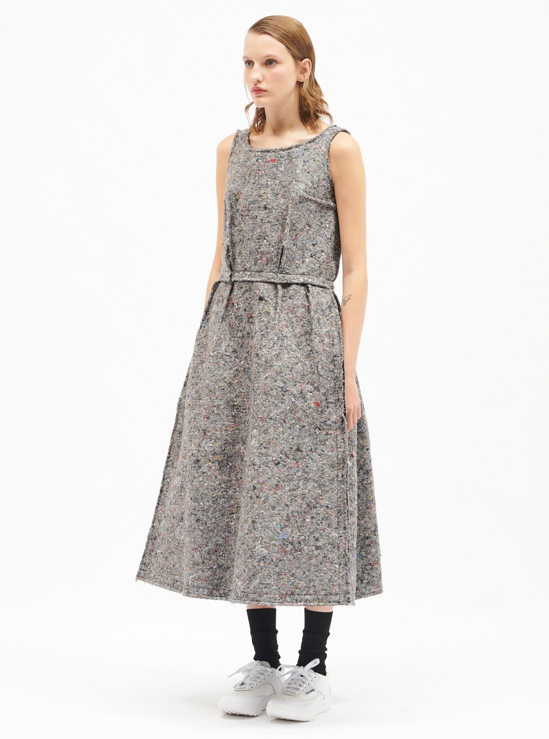 Gray Nep Midi Dress