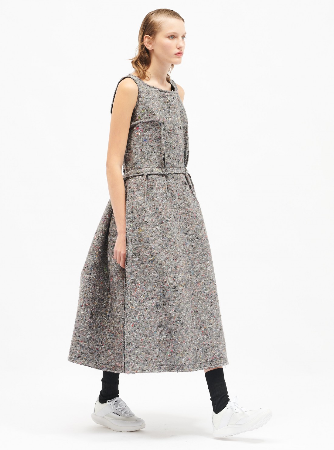 Gray Nep Midi Dress