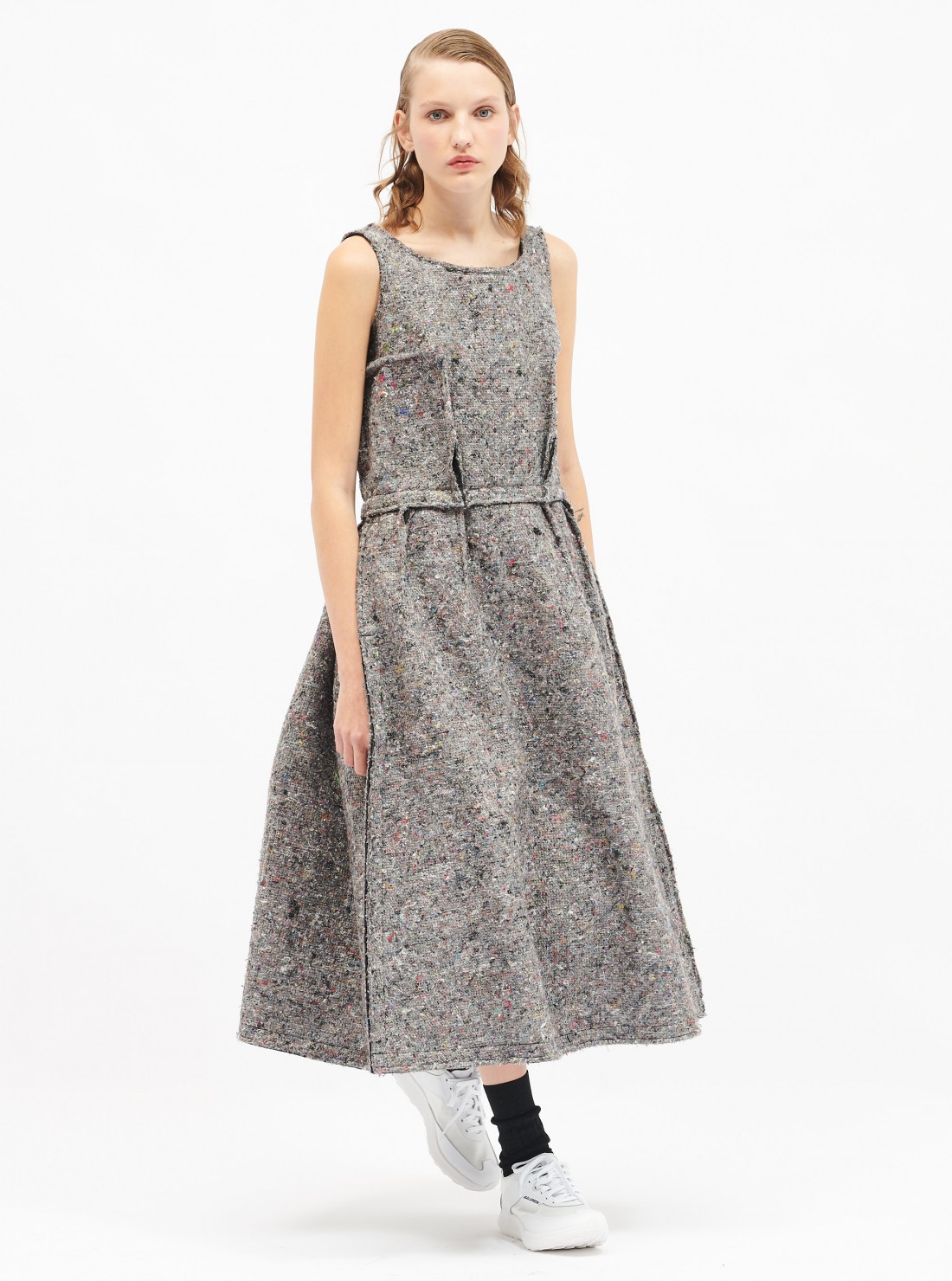 Gray Nep Midi Dress