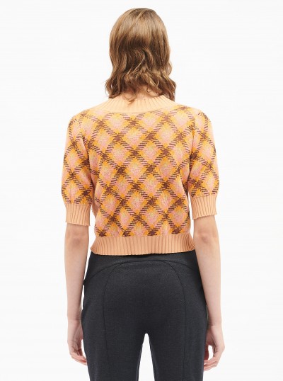 ARGYLE V NECK AMBER 2