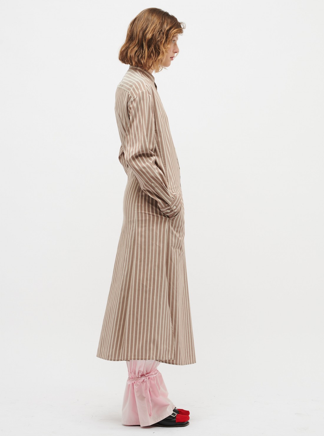 Gusset collar shirt dress