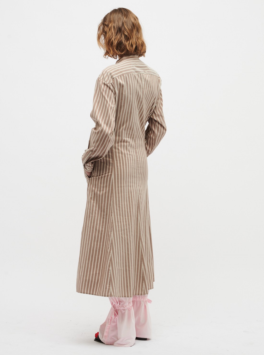 Gusset collar shirt dress