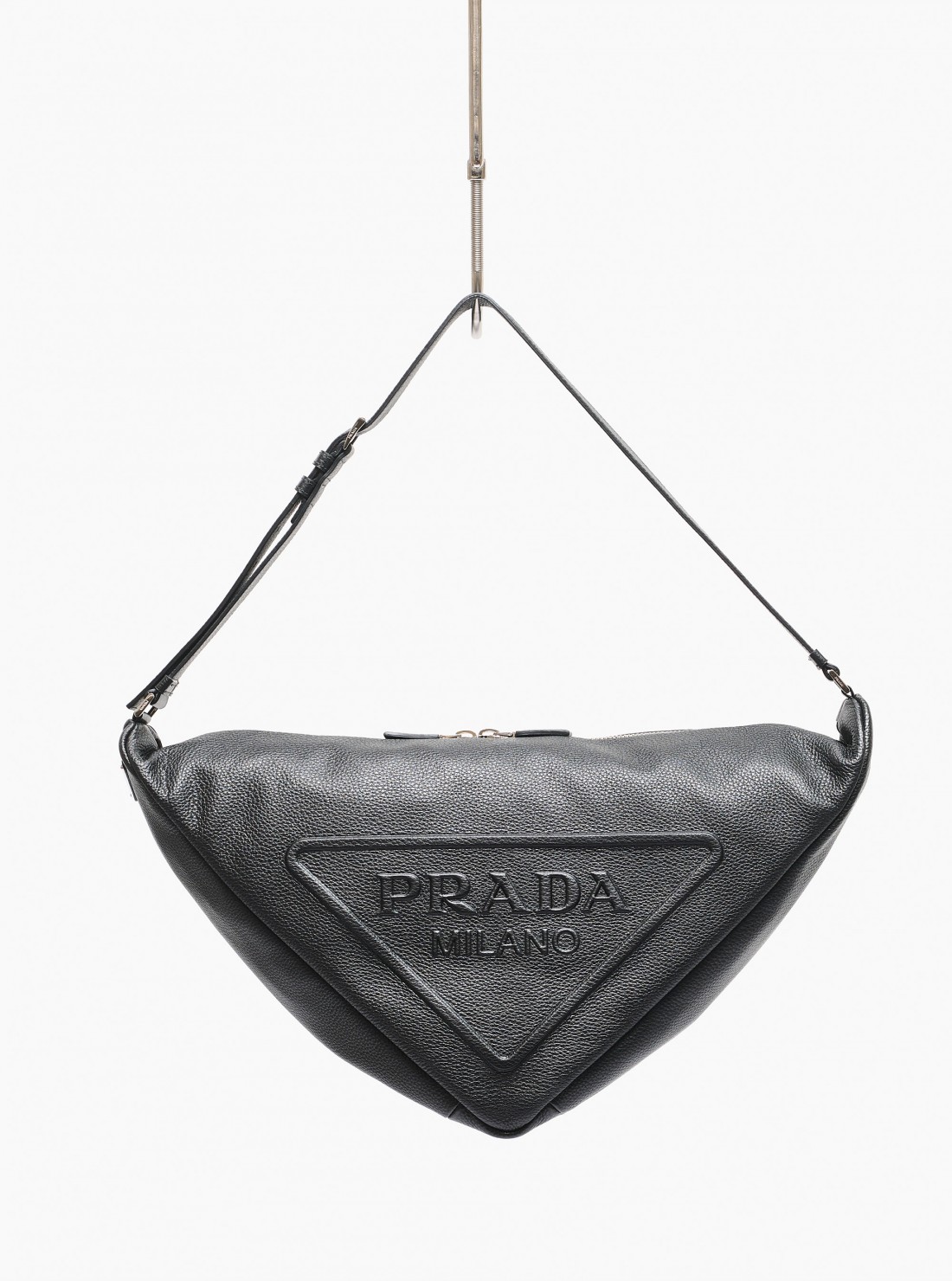 Large leather Prada Triangle bag