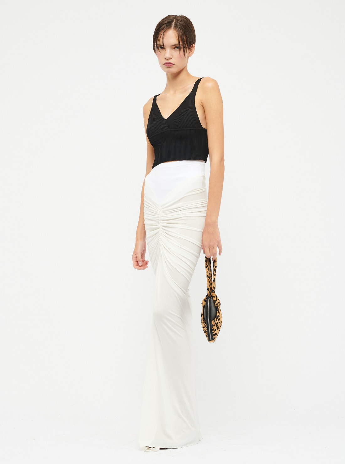 Draped jersey skirt