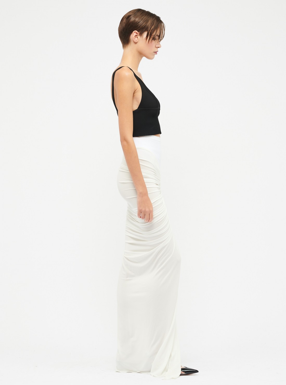Draped jersey skirt