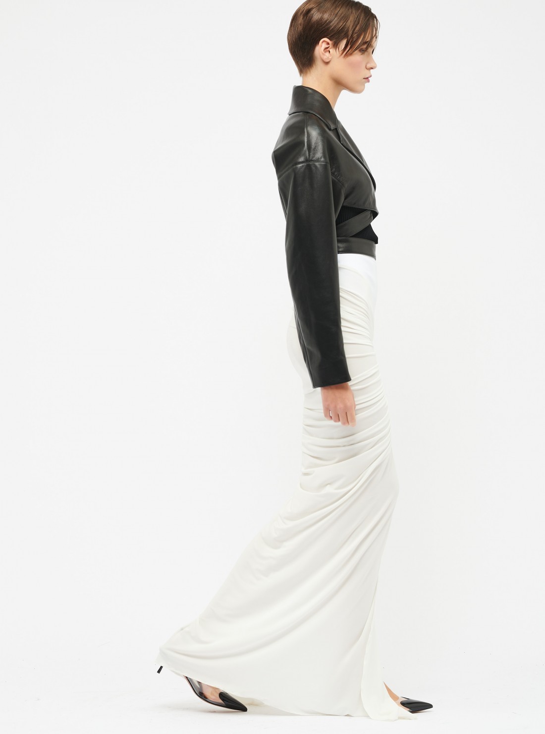 Draped jersey skirt