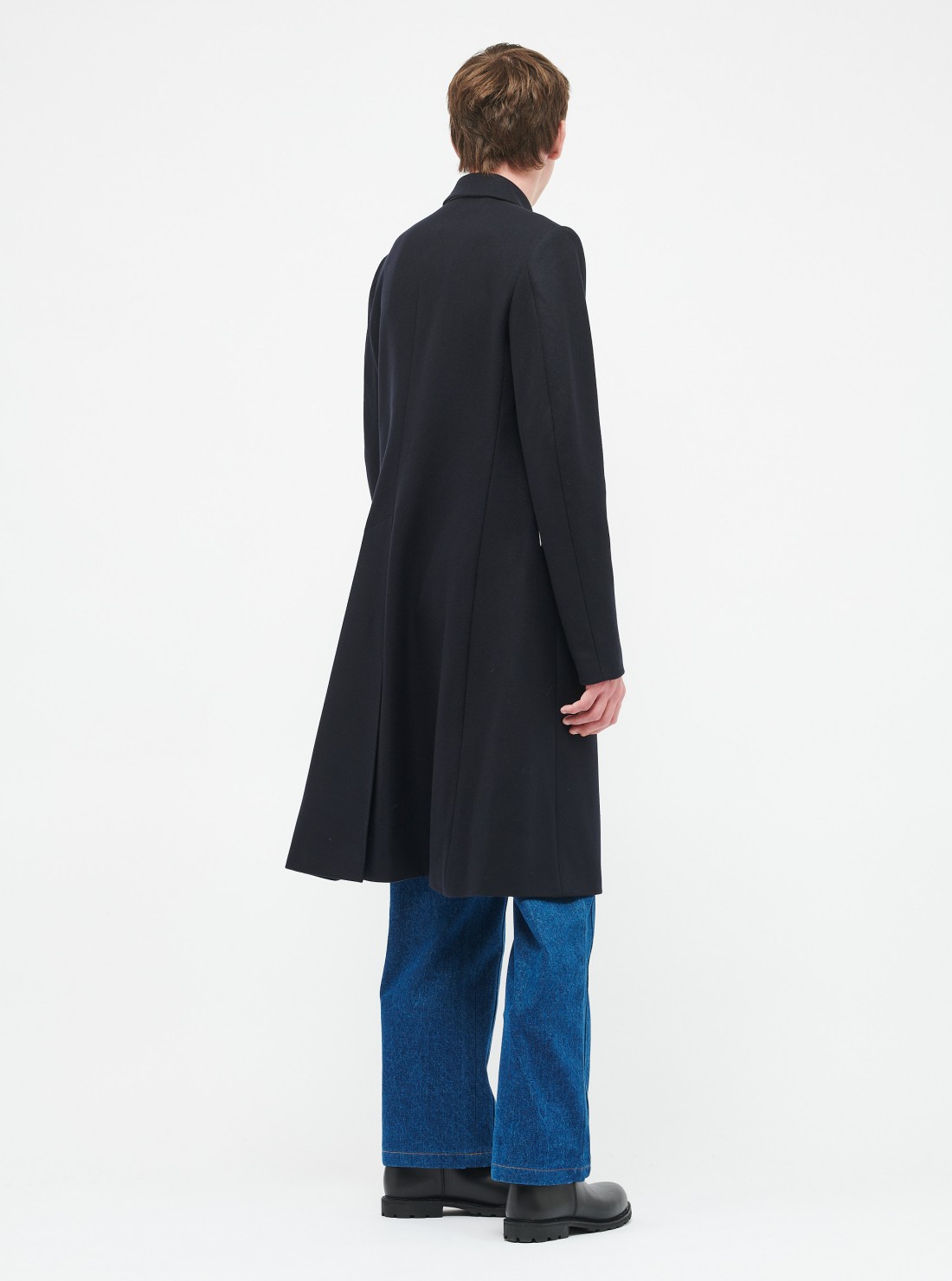 Brushed wool blend coat