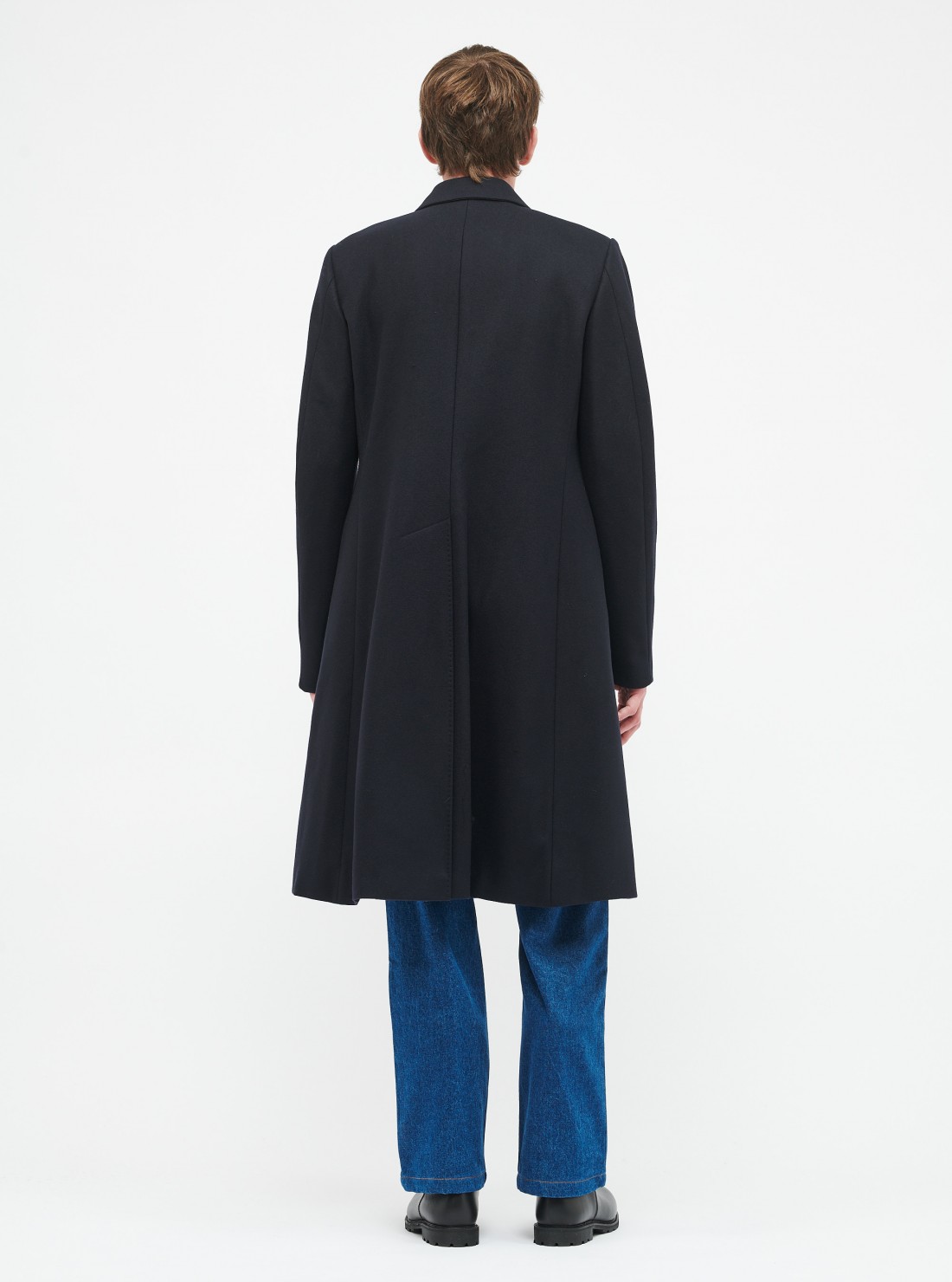 Brushed wool blend coat