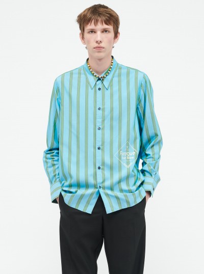 Wales Bonner striped poplin shirt - Green
