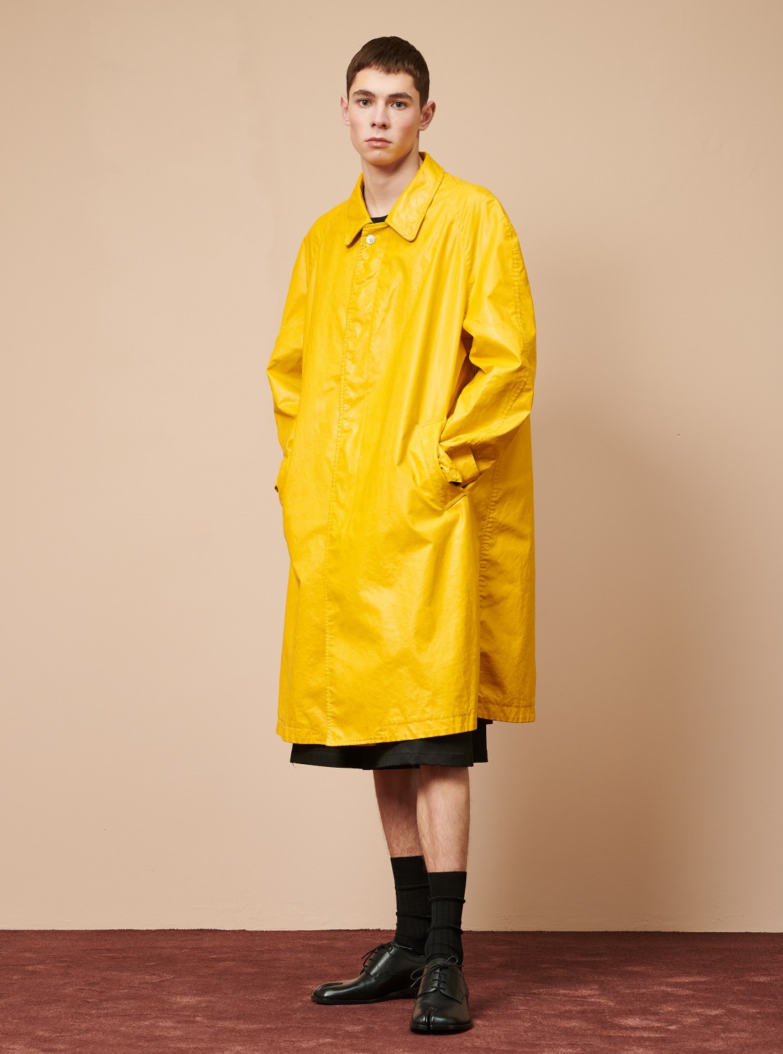 Yellow Smudge Trench Coat