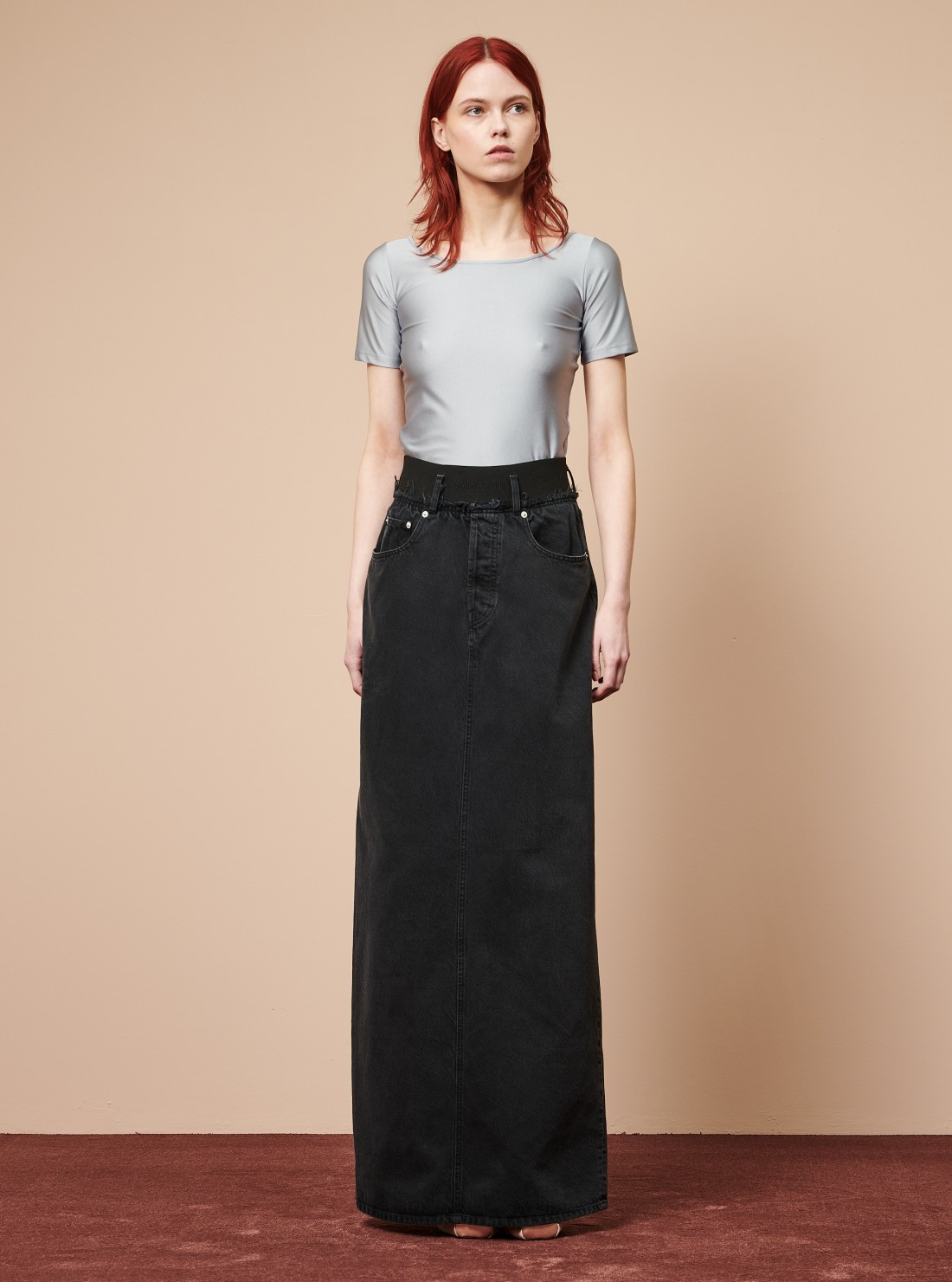 Elasticated Denim Maxi Skirt