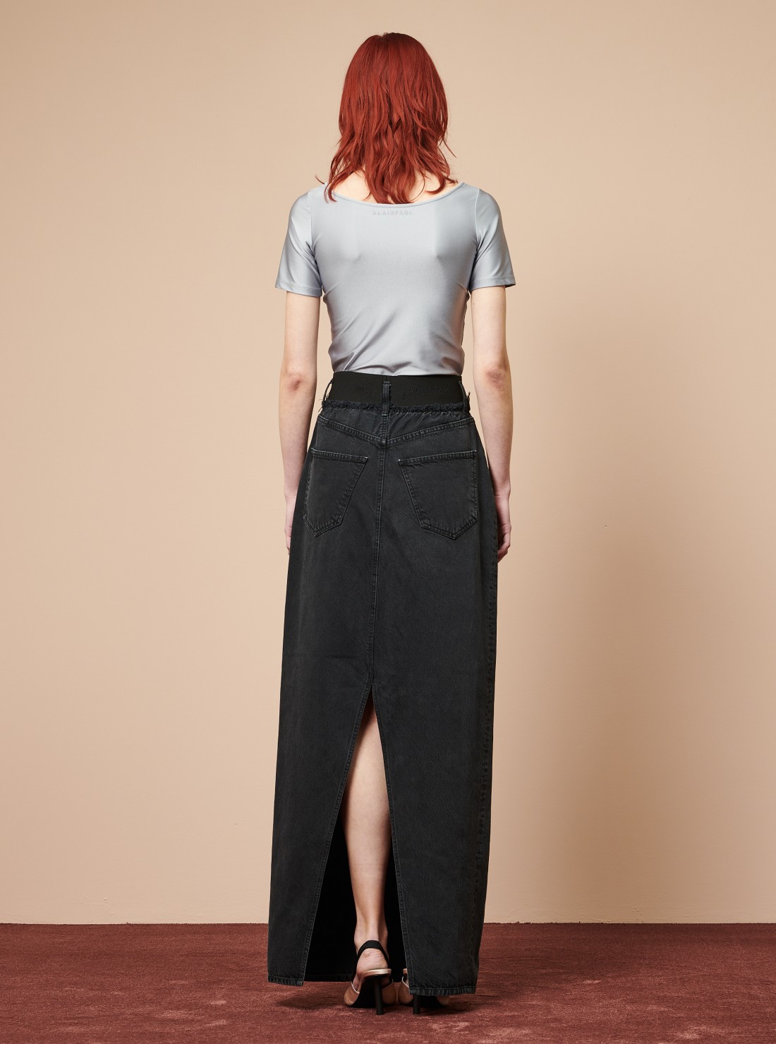 Elasticated Denim Maxi Skirt