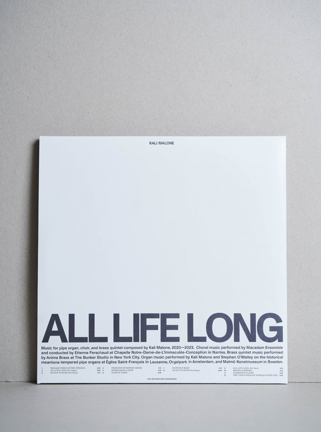Kali Malone / All Life Long