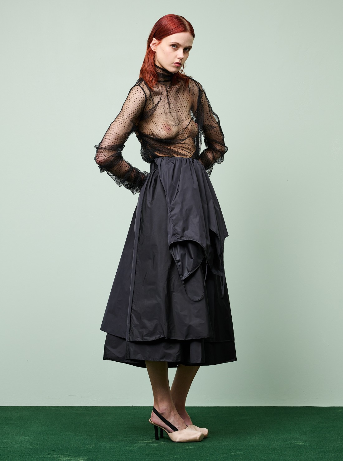 Drapped Tulle Top
