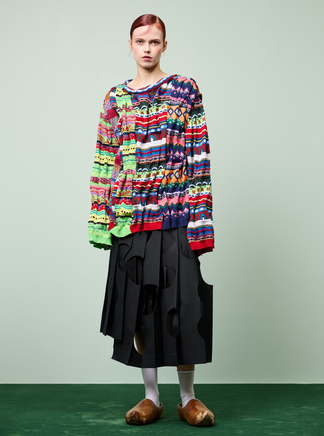 Multicolor Gathered Sweater