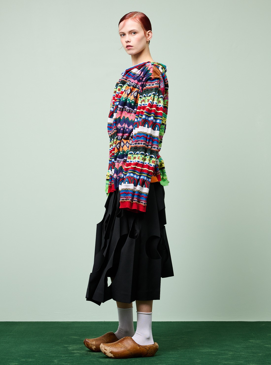 Multicolor Gathered Sweater