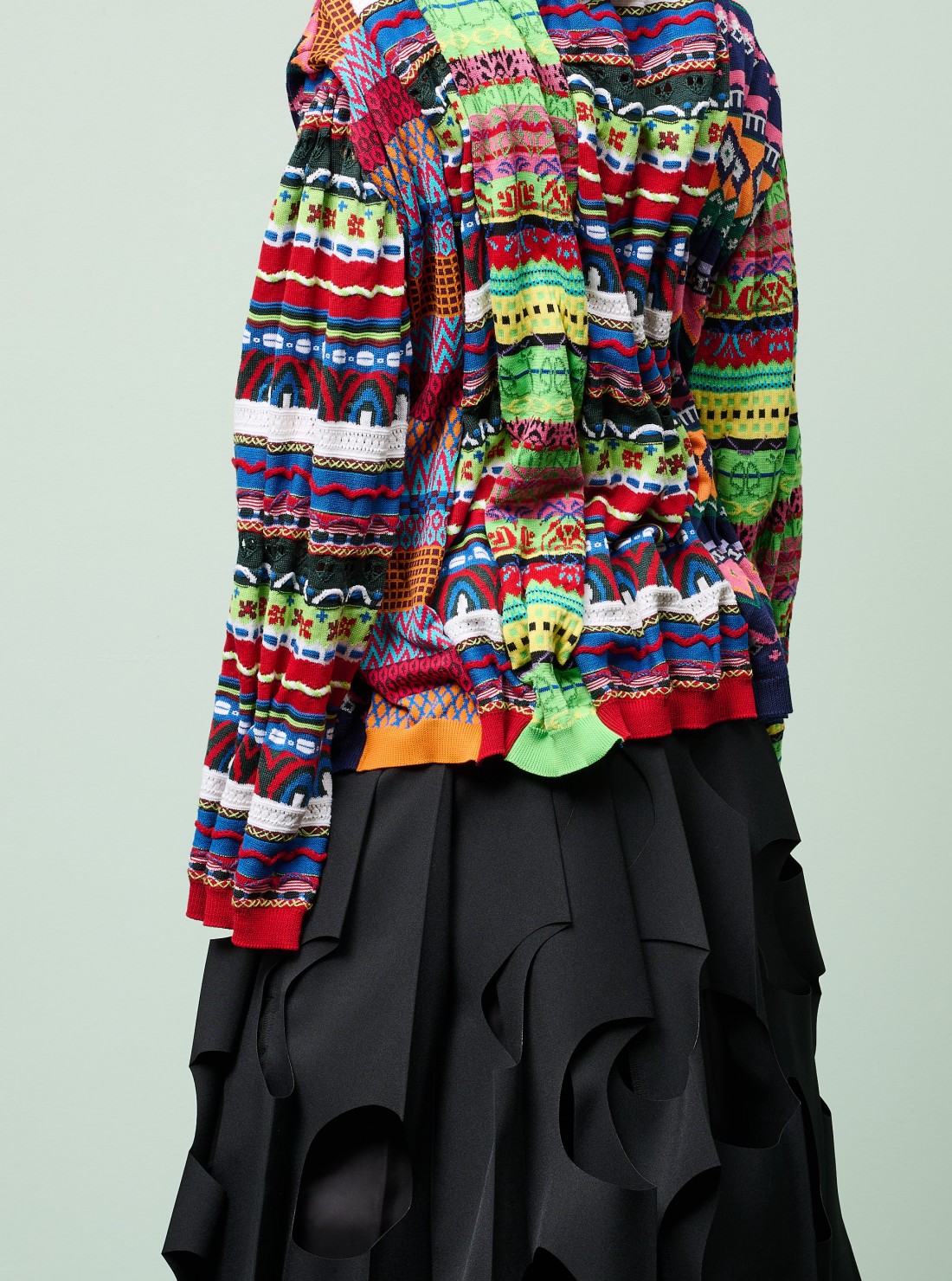 Multicolor Gathered Sweater
