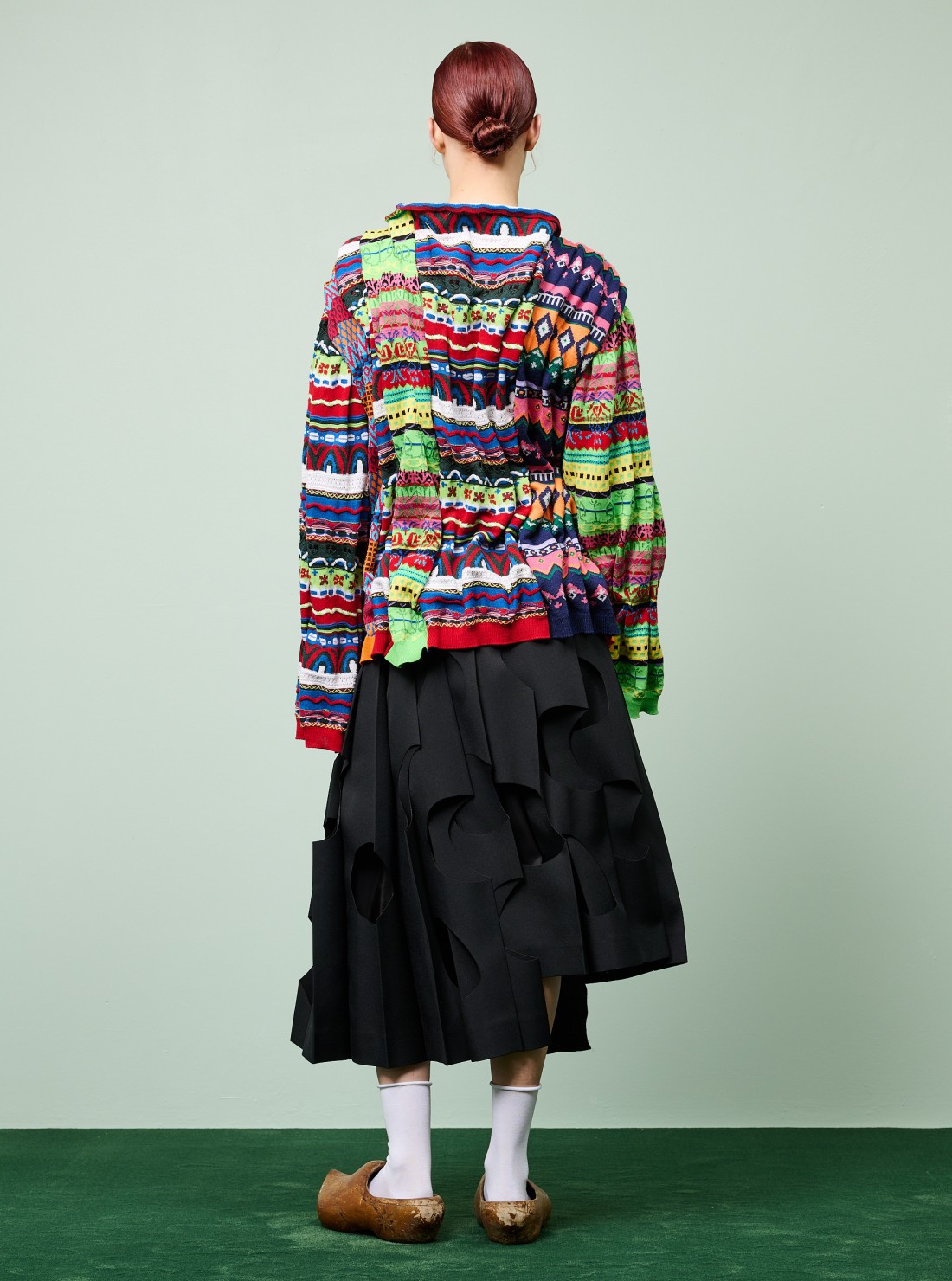 Multicolor Gathered Sweater