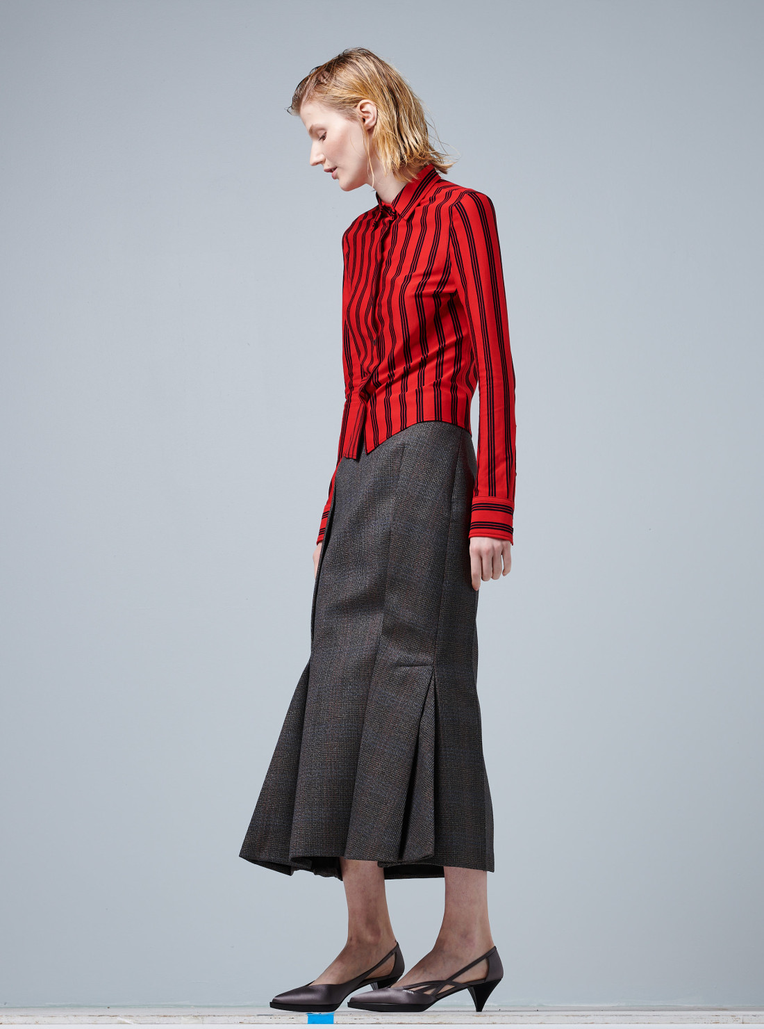 Chemise en piqué à rayures