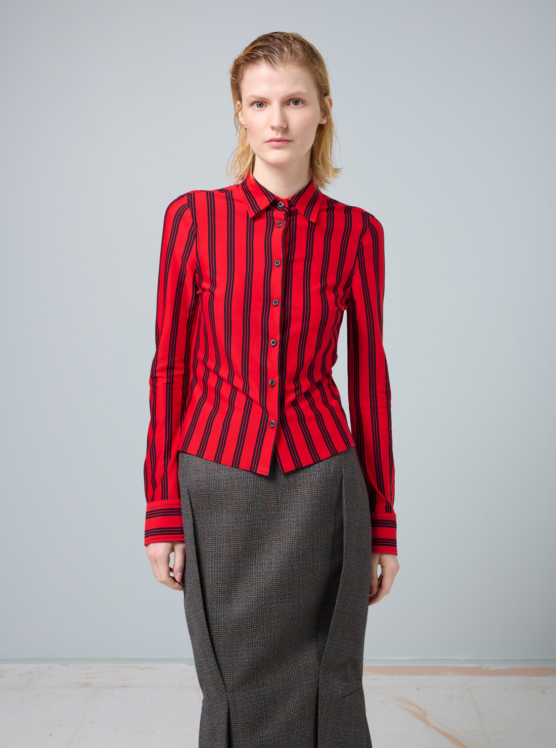 Striped piqué shirt
