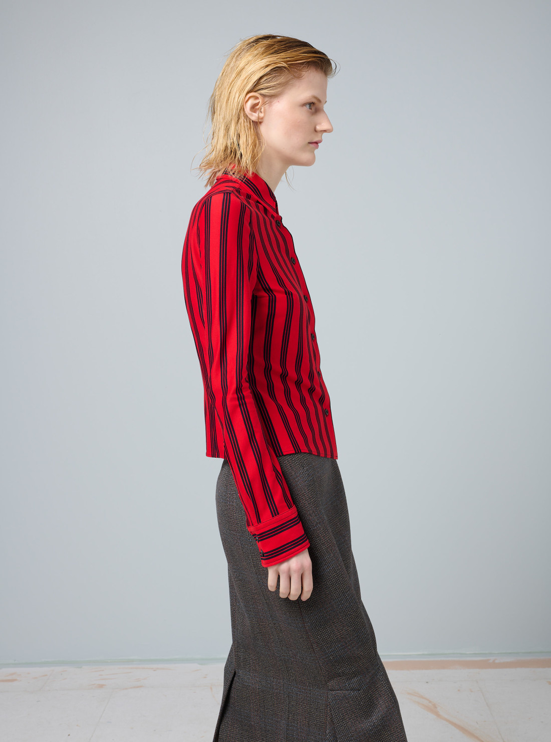 Striped piqué shirt