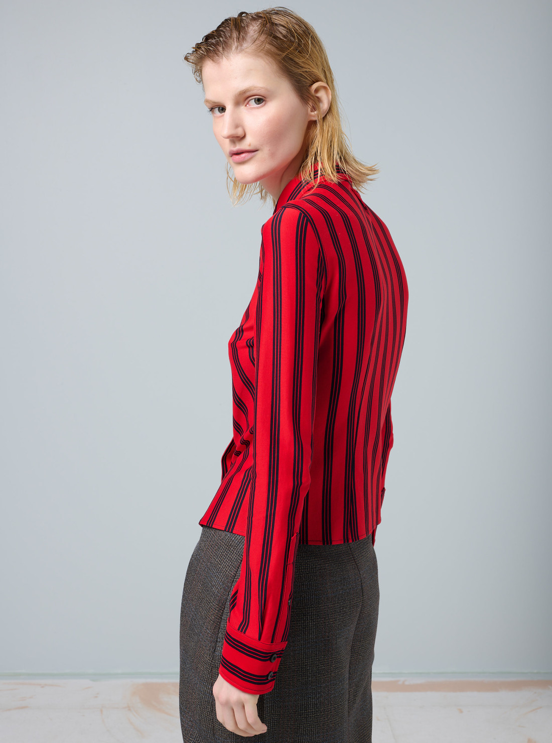 Chemise en piqué à rayures