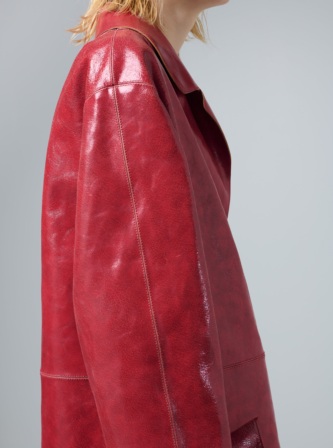 Crackle suede coat