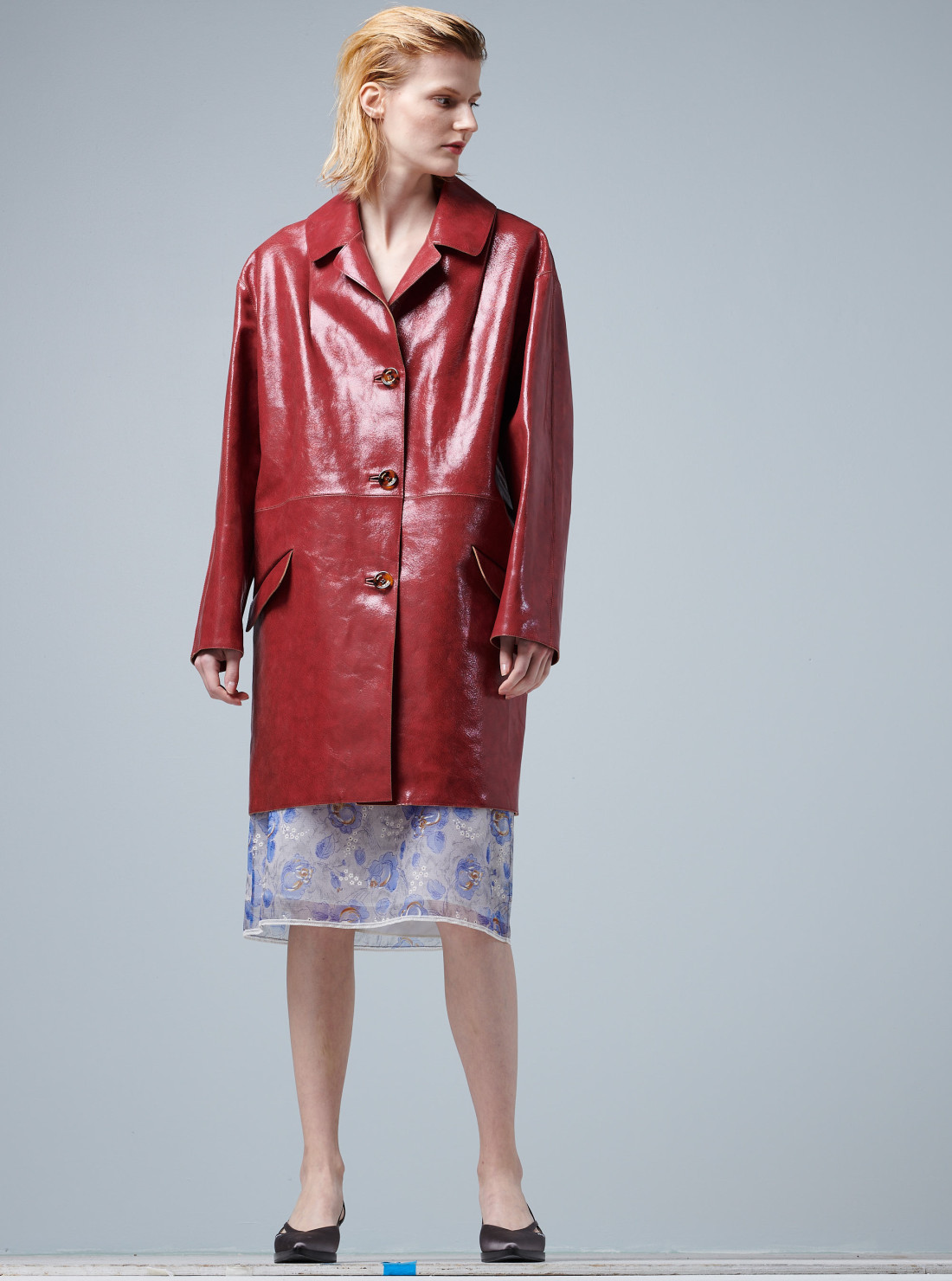 Crackle suede coat
