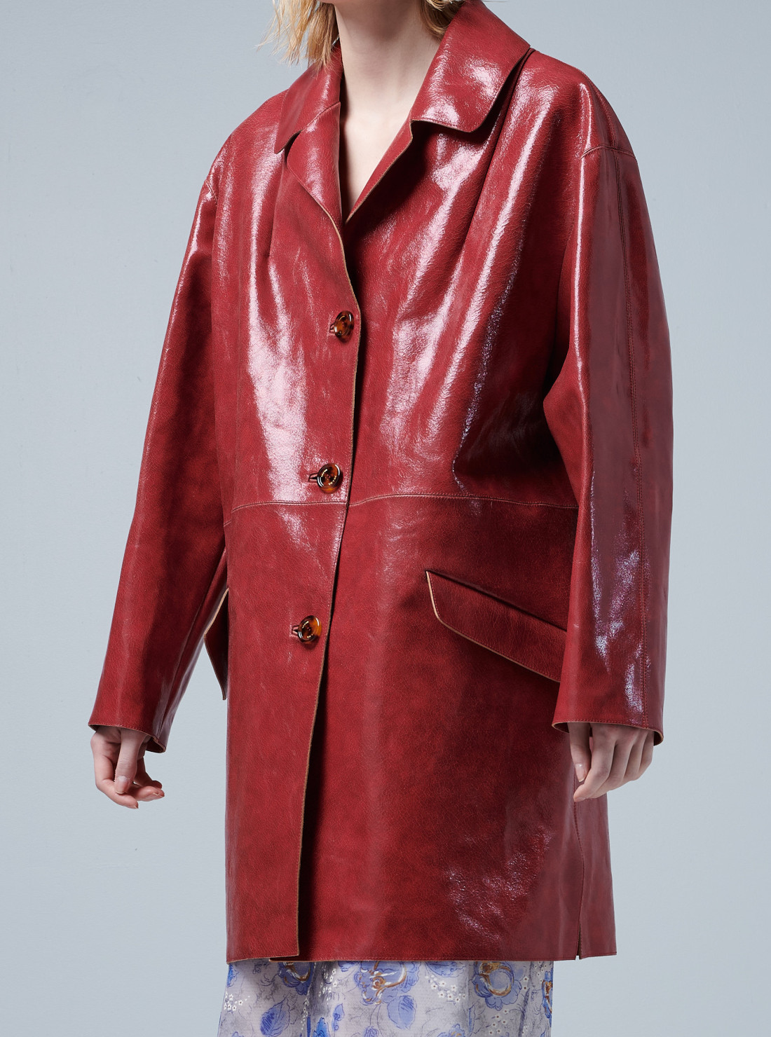 Crackle suede coat