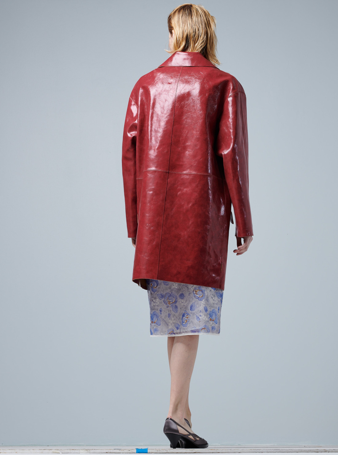 Crackle suede coat